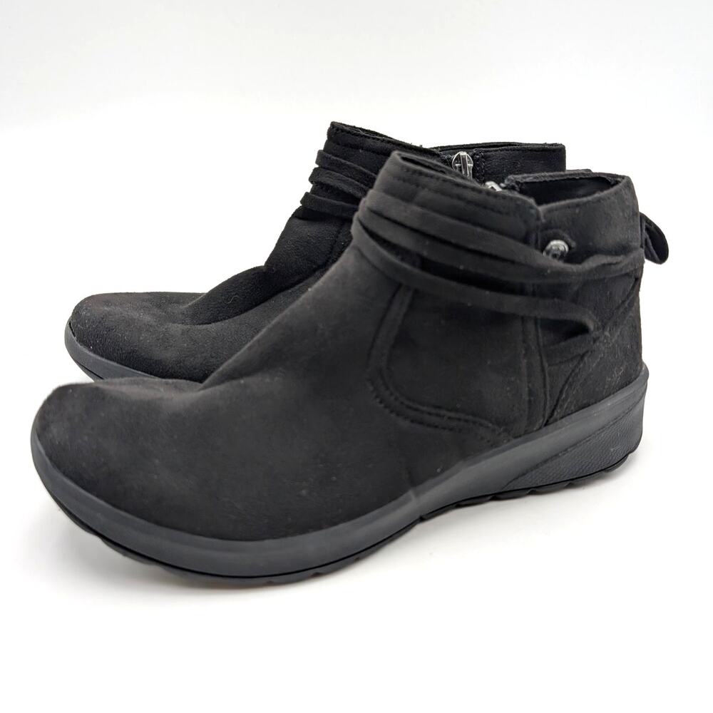 LifeStride Guest Side Zip Ankle Bootie Round Toe Women's Black Size US7.5M EU38
